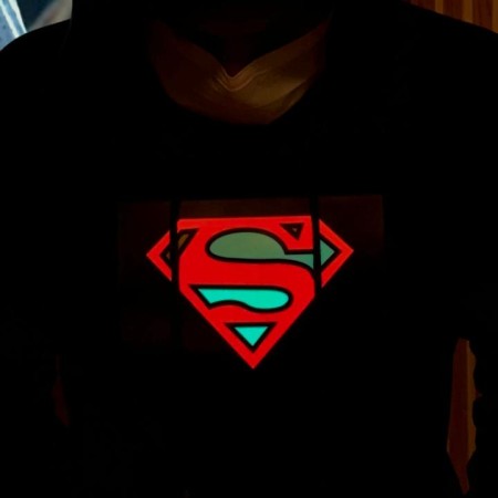 Premium Quality hoodie with sound activated led panel- superman