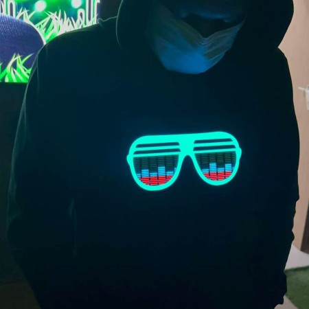 premium quality hoodie with sound activated led panel-sunglass